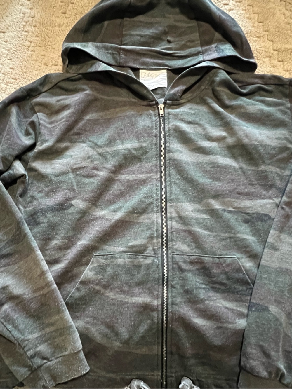 White Crow Green & Gray Camouflage Zip Hoodie